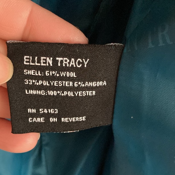 ELLEN TRACY teal/turquoise wool coat size 8 in excellent preowned condition - Picture 11 of 15